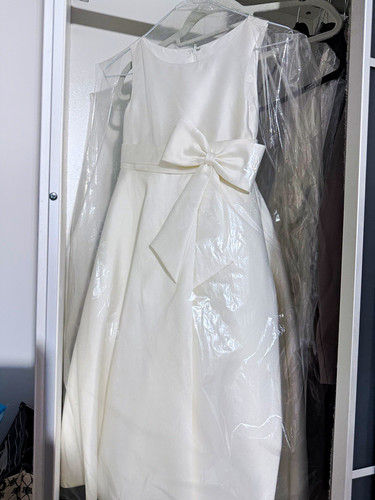 Girls white satin - white,